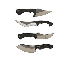 knife set four knives sharp steel bladed weapon cutting dagger tool equipment figure action actionfigure toy iron statue games toys 3d print model - Mito3D