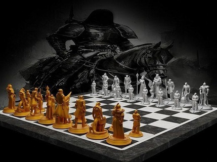 Chevalier croisé v3 échecs ensemble 6 pièces 3d impression modèle paladin Jeu buste personnage planche stl fichier fantaisie Jeux jouets 3d print model - Mito3D
