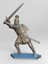 cavaleiro 1 armaduras espada escudo capacete enviar cruzado destacamento metal prata 3d moagem cnc carro penas jogos brinquedos borda 3d print model - Mito3D