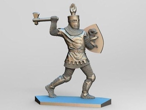 şövalye 4 zırh kılıç kalkan kask zincir posta haçlı önyargısız olma metal gümüş 3d öğütme cnc a araba tüyler savaşçı oyunlar oyuncaklar yazı tahtası 3d print model - Mito3D