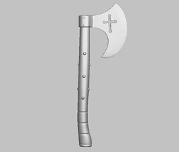 knight axe ax cross weapon gear armor art scans replicas 3d print model - Mito3D