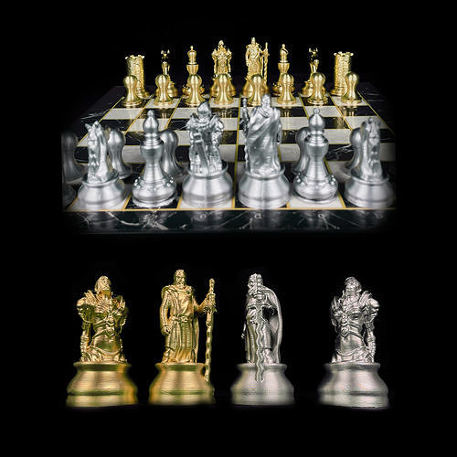 Caballero ajedrez conjunto caballero piezas reina empeñar juegos Rey juego especial guerrero figura juguetes tablero Arte paladín 3D print model - Mito3D