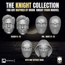 knight collection heads action figures moonknight oscar isaac marvel legends gi joe super hero head figure games toys 3d print model - Mito3D
