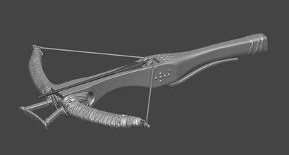 chevalier arbalète cuir bretelles flèche arme projectile archer art scans répliques 3d print model - Mito3D