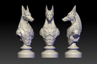 şövalye of mısır şekil satranç tahtası anubis yazı oyunlar oyuncaklar 3d print model - Mito3D