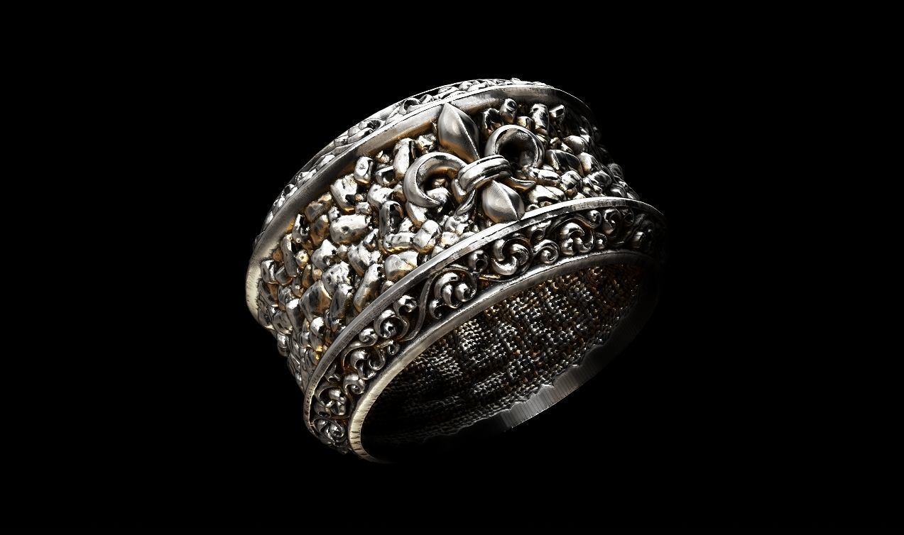 el caballero de lily la joyería anillo fantasía plata carretera los anillos 3D print model - Mito3D