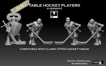chevalier table hockey joueur équipe marteau guerre sang bol glace bordshockey lnh patin patineur gretzky miniature khokkey jeux jouets 3d print model - Mito3D