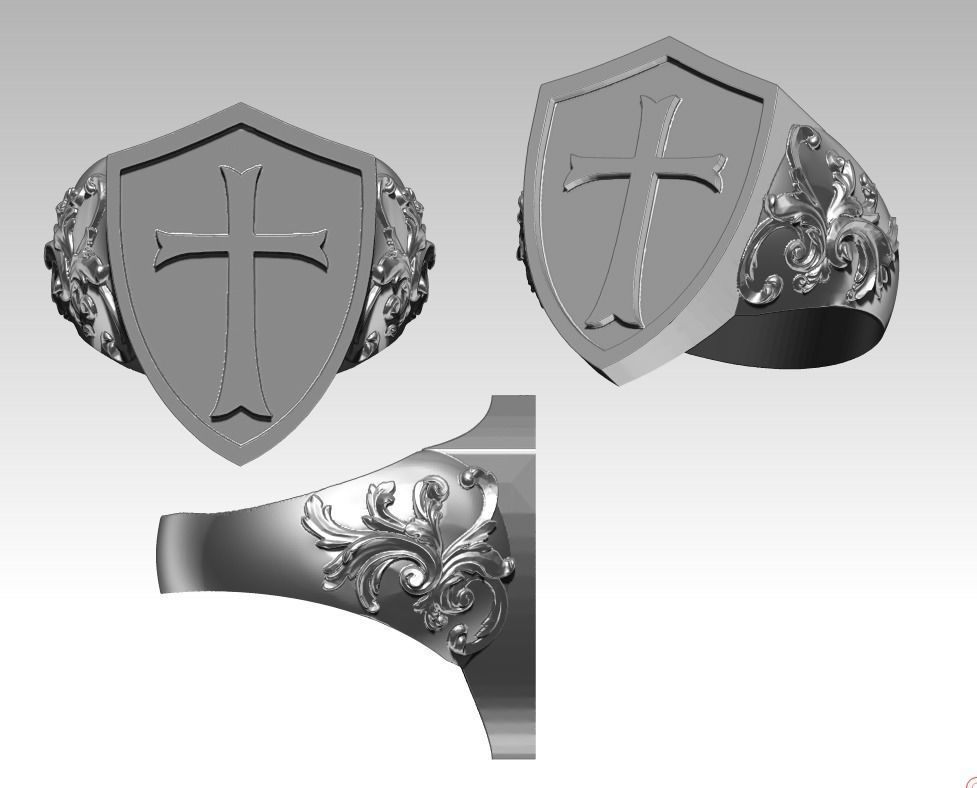 knight templar ring 3D Print Details
