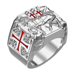 knights templar sterling silver men ring jewelry gold printable diamond jewel gem 3d cad design sith customize platinum rings 3d print model - Mito3D