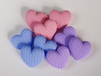 knitted heart weave braids jewelry candle dessert food sweet kitchen cookie mold candy love biscuit birthday cake woven lovely bakery house dining 3d print model - Mito3D