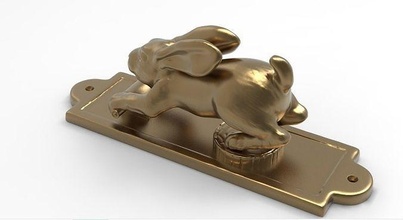 battente coniglio porta scultura arte casa accessori 3d print model - Mito3D