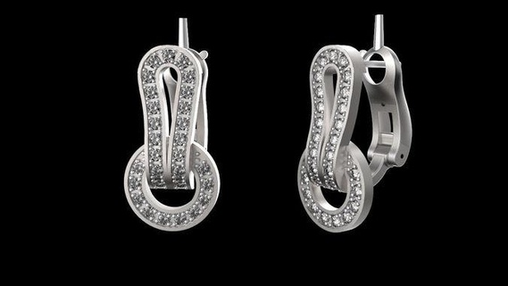 nudo pendientes ganancias oro diamante Moda regalo joyería joya 3d print model - Mito3D