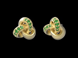 Knoten Ohrringe Schmuck Ohrring gold diamond Mode Silber Küche Herausforderung 3d print model - Mito3D