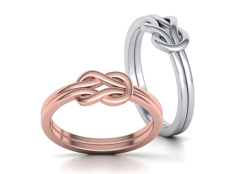 knoten schleife ring zart 3dmodel ringe schmuck design keltisch band klassisch usa kanada druckbar cad europa asien gold mode 3d uk vereinigt zustände 3D print model - Mito3D