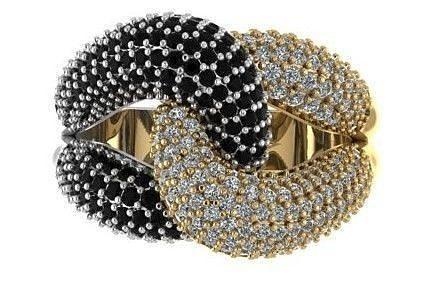 nodo spianare diamante squillare 300 nodo squillare oro diamante spianare gioielleria 3d stampa argento produzione moda design corda anelli 3d print model - Mito3D