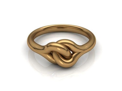 Knoten Ring Schmuck Gold Silber druckbar Juwel Diamant Hochzeit Mode engagem Engagement Sterling Armband Halskette Platin Ohrring 3d print model - Mito3D