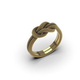 nudo anillo red trenza Costura tejido punto carrete arco cuerda delicado mujer oro joyería joya Boda anillos 3d print model - Mito3D