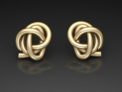 nœud bague 2 symbole modèles abstrait conception art forme géométrique oreille or moderne argent tendance minimal câble Goujon bijoux boucles d'oreilles 3d print model - Mito3D