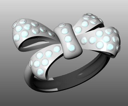 nudo anillo arco diamante anello fiocco joyería joya anillos 3d print model - Mito3D