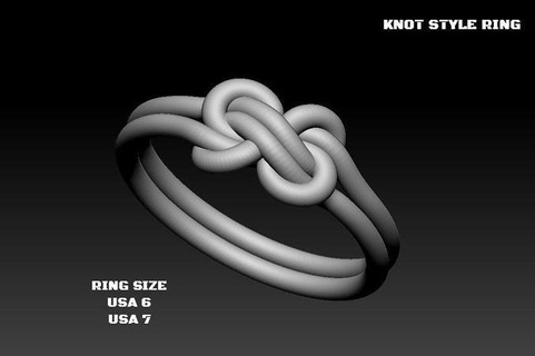 nœud style bague celtique or argent zbrush corde imprimable bijoux torsion noué main paracord anneaux 3d print model - Mito3D