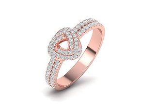 nudo triángulo anillo de diamantes 3dmodel la joyería en forma diamante los anillos lujo delicado compromiso cad canadá estados unidos imprimible moda joya oro rosa 3d print model - Mito3D