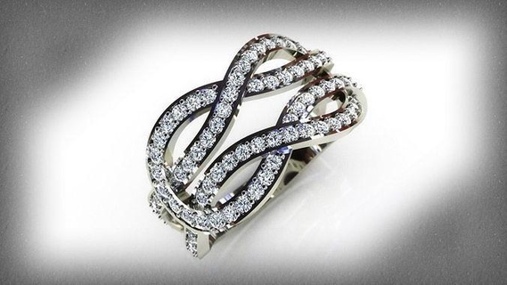 verknotet Gold Diamant Ring druckbar Schmuck Juwel Mode brillant Sterling Engagement engagem Ohrring Armband Rubin Knoten Ringe 3d print model - Mito3D