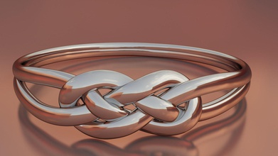 anudado en forma de anillo la joyería joya nudo los anillos impresión imprimible el metal plata 3d print model - Mito3D