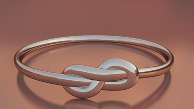 anudado en forma de anillo la joyería joya nudo los anillos impresión imprimible el metal plata 3d print model - Mito3D