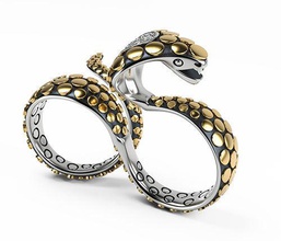 nudillo serpiente anillo nudillos joya gemas joyería diamante boda platino brillante plata piedra preciosa diamante brillar tebrillante anillos 3d print model - Mito3D