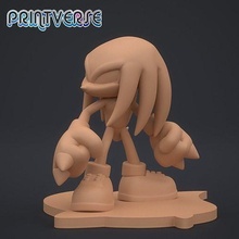 knuckles echidna figurine cartoon character fantasy toy cute print printable lego knight body girl nature animal games toys 3d print model - Mito3D