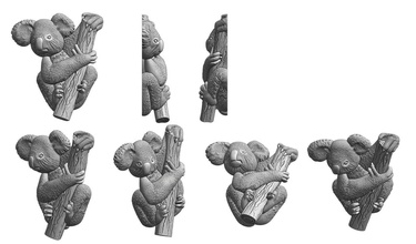 koala kolye doğa hayvan 3dmodel 3dprinting takı mücevher yüzük heykel 3d print model - Mito3D