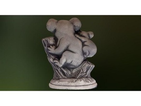 coala estátua of cão cachorro pug fofa 3dprint desenho animado animal miniaturas estatuetas passatempo faça ursos manutenção consertar mordeu re pare 3d print model - Mito3D