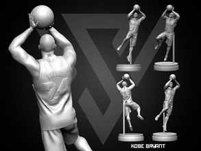 kobe bryant 3d stampabile 4 sport statua nba pallacanestro arredamento decorazione opera d'arte elegante miniature figure nero mamba campioni ritratto corpo costruttore lakers maschio 3d print model - Mito3D