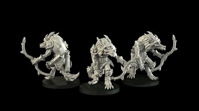 coboldi warhammer lupo pacco arciere draghi fantasia festa rpg guerriero carattere procedura guidata personale mago gioco guerra prigione stregone coboldo presupposto lance incrociate giochi giocattoli accessori 3D print model - Mito3D