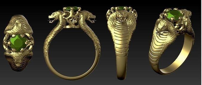 kobra anillo tío mucevher altin tasarim escaneado 3d modelos joyería joya anillos 3d print model - Mito3D