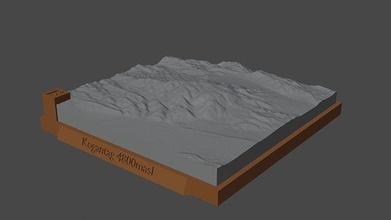 kogantag dağ manzara yanardağ arazi çevre doğa fotogrametri yükseklik dem Bilim 3d print model - Mito3D