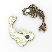 koi fish magnet or wall decoration gold accessory fashion design home house fridge ying yang pin cute accessories 3d print model - Mito3D
