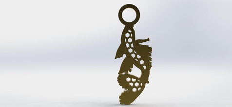 koi pendentif 1 ruche collier bijoux décoration accessoire mode conception or luxe pendentifs homme fille conceptuel art acier argent imprimable déco 3d print model - Mito3D