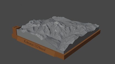 kokteyl dağ manzara yanardağ arazi çevre doğa fotogrametri yükseklik dem Bilim 3d print model - Mito3D