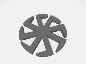 kolovrat logo étoile in milieu slave symbole soleil filage roue art panneaux logos 3d print model - Mito3D