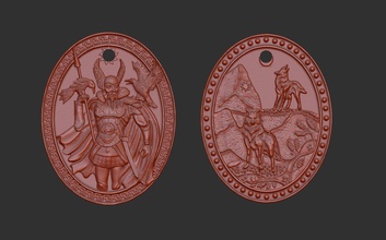 kolye jewelry wolf odin mitoloji iskandinav gece moon wild 3d printable pendants 3d print model - Mito3D