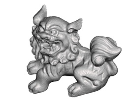 komainu netsuke statue Skulptur Japanisch Kunst carving Messing durchsucht Replikate 3d print model - Mito3D