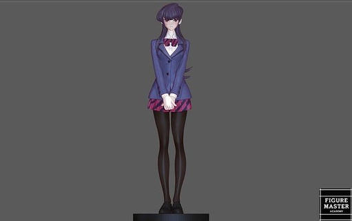 komi san comunicar anime menina 3d impressão arte esculturas 3d print model - Mito3D