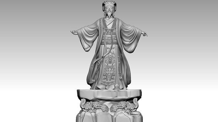 kong ming zhuge liang 1 budismo buda maitreya sangha bodhisattva estátua esculturas personagem lótus meditação arte religião cnc 3dprint 3d print model - Mito3D