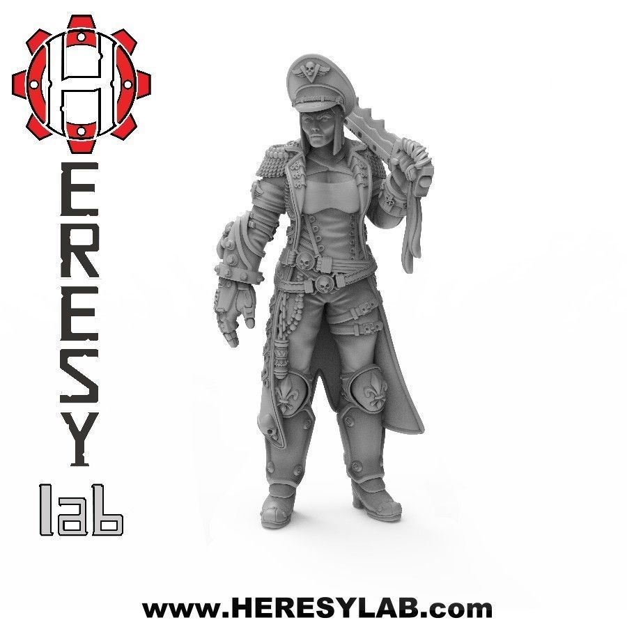 costanza cucito maschile laboratorio 40k femmina commissario imperiale guardia 28mm miniatura giochi giocattoli tavola 3D print model - Mito3D