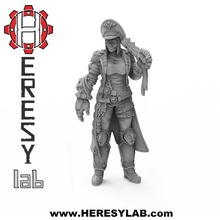 konstanze herresy lab 40k female commissar imperial guard 28mm miniature games toys board 3d print model - Mito3D
