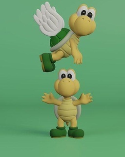 koopa troopa game toy action pokemon anime japan tokio cartoon art manga cute home collectible sculpture character peach luigi mario games toys 3d print model - Mito3D