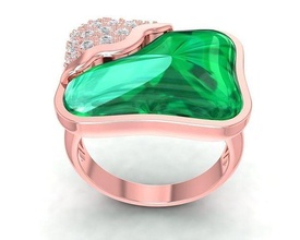 korea custom gem lady ring 3124 jewelry fashion accessories gold diamond woman women design rings 3d print model - Mito3D