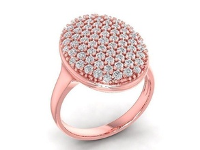 hongkong diamond oval women ring 3130 korea bosa jewelry fashion accessories gold woman design rings 3d print model - Mito3D