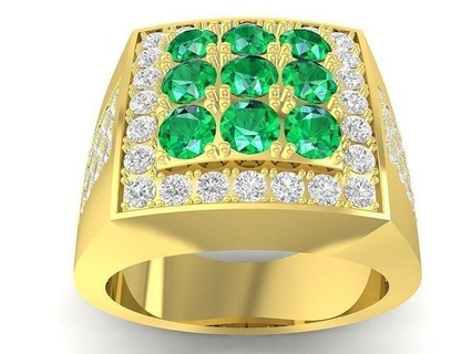 Corea diamante hombres anillo 3384 joyería joya Moda accesorios oro hombre diseño Feng Shui anillos 3d print model - Mito3D